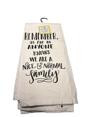 Three Girls and a Wish Funny Nice Normal Family Dish Towel Set of 2 NWT